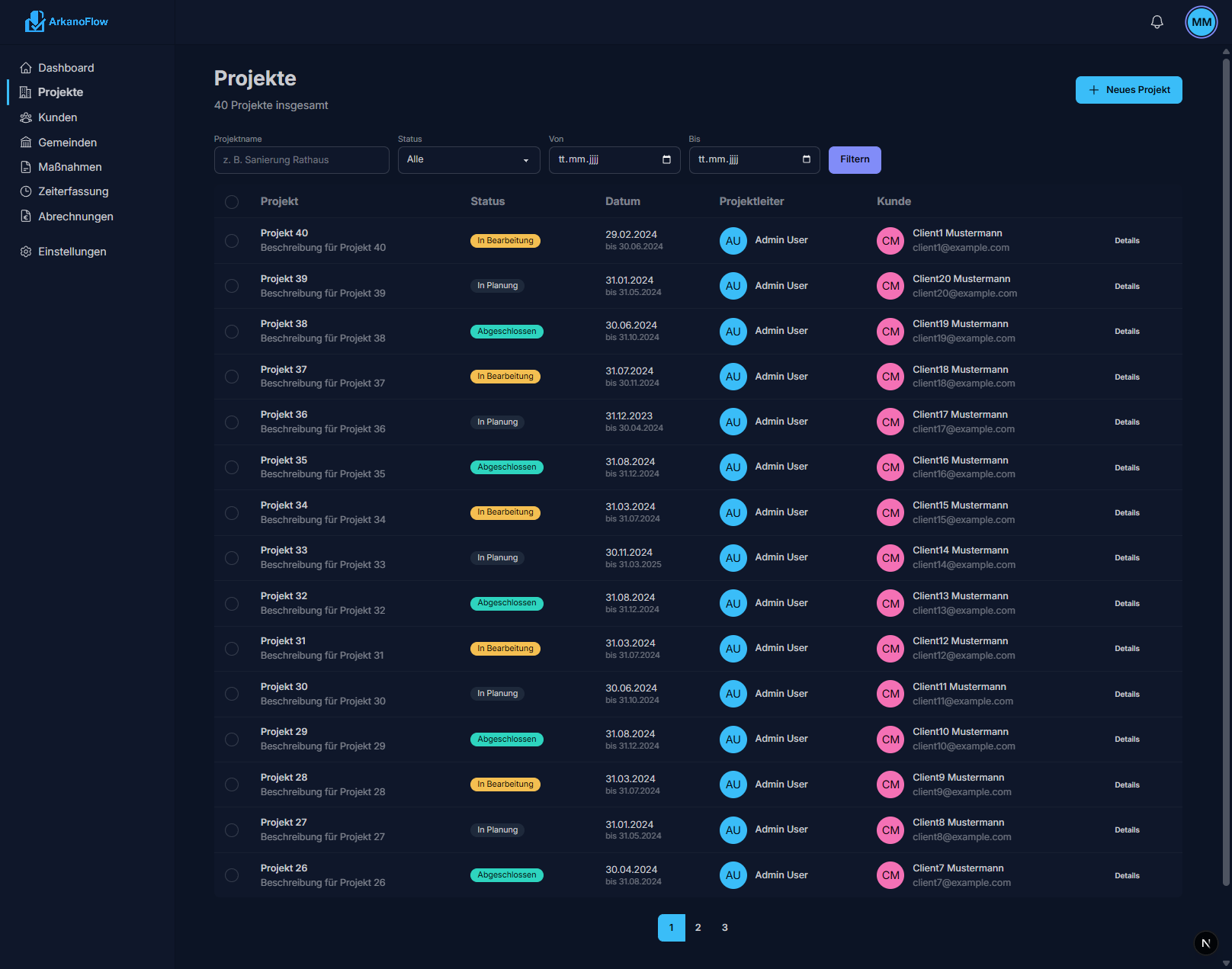 Projektmanagement & Zeiterfassung